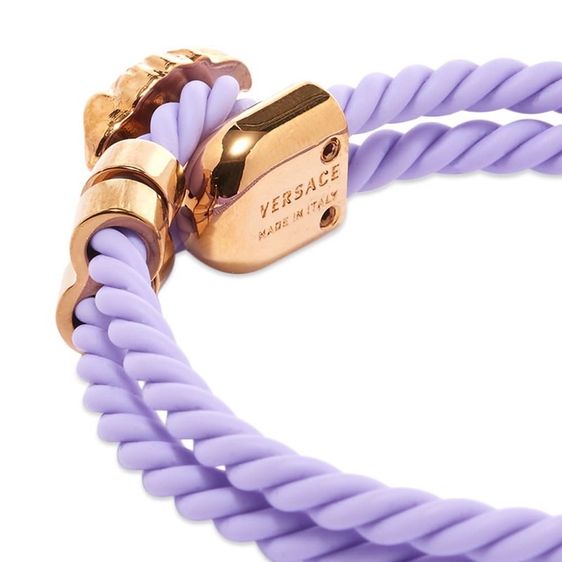 Versace Men's Medusa Head Bracelet in Lilac Made in Italy With Boxกำไลข้อมือรูปหัวเมดูซ่าสำหรับผู้ชายจาก Versace สีม่วงอ่อน ผลิตในอิตาลี พร้อมกล่อง ป้ายแทค รูปที่ 6