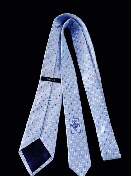 อื่นๆ Gucci Horsebit silk jacquard tie Sky blue Made in Italyเนคไทผ้าไหมแบรนด์ กุชชี่ สีฟ้าอ่อน