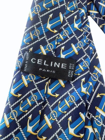 CELINE Necktie Made in Spainเนกไทผ้าไหมแบรนด์ ซีรีน รูปที่ 4