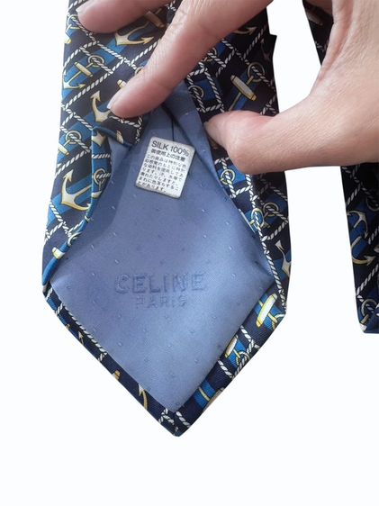 CELINE Necktie Made in Spainเนกไทผ้าไหมแบรนด์ ซีรีน รูปที่ 5