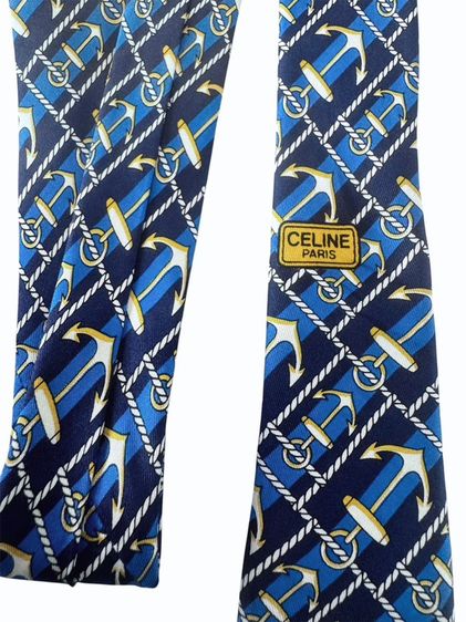 CELINE Necktie Made in Spainเนกไทผ้าไหมแบรนด์ ซีรีน รูปที่ 6