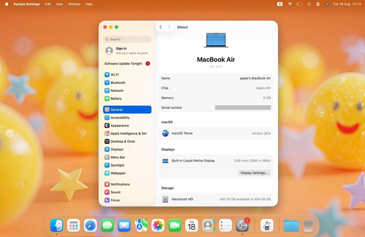 MacBook Air 13-inch M2 2022 Ram8GB SSD512GB Space Gray  รูปที่ 12