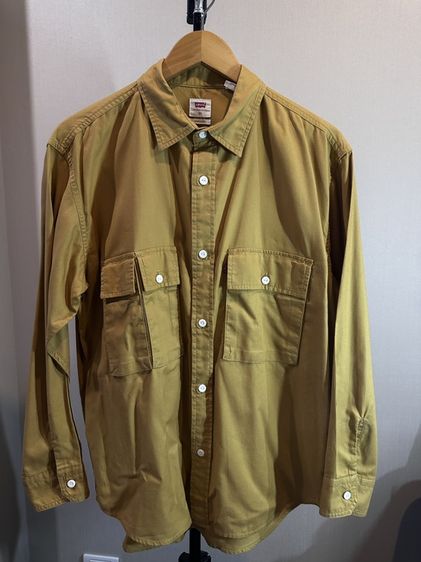 Levi's LEVI’S เสื้อเชิ้ตแขนยาว Oversized สีเหลืองมัสตาร์ด Size XS มือสอง