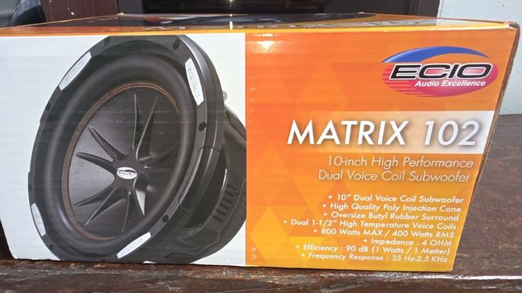 ลำโพงซับวูฟเฟอร์ติดรถยนต์ ECIO Matrix 102 ขนาด 10 นิ้ว