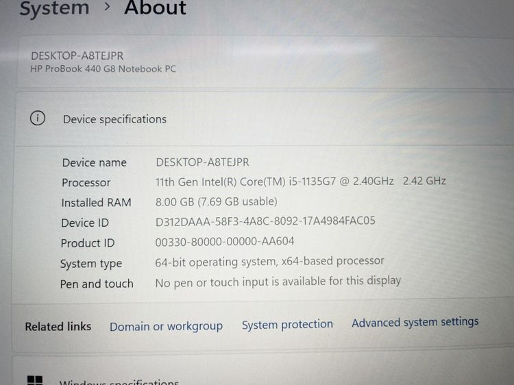 HP ProBook 440 G8 M.2 512  i5 Gen 11 ประกันศูนย์ ราคาถูกใจ รูปที่ 4