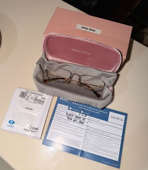 แว่นสายตา miu miu รุ่น MU52ZV ZVN101 สี Pale gold (ทองอ่อน)