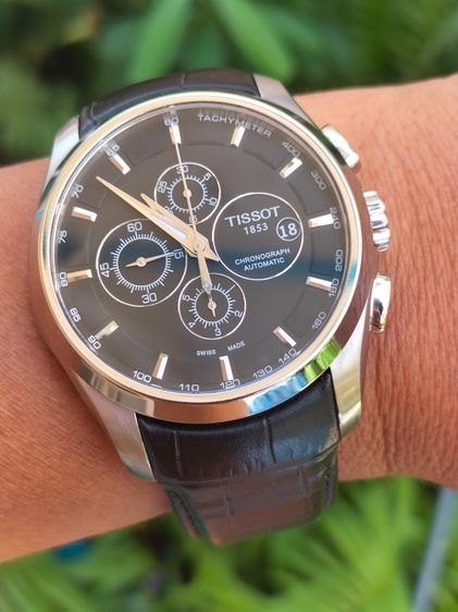 Vintage TISSOT Couturier Automatic Chronograph Black Dial Swiss Made ตัวเปล่า มือสองสภาพดี เดิมทั้งเรือนและสาย 