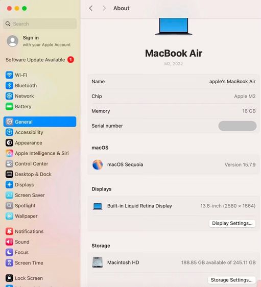 MacBook Air 13-inch M2 2022 รูปที่ 9