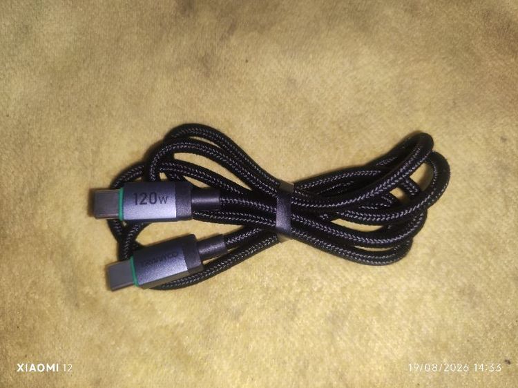 สายชาร์จเร็ว120W 6A แท้100% แบบ type c to type c สายเป็นสายถักอย่างดีแข็งแรง ยาว 1m ของใหม่มือหนึ่ง