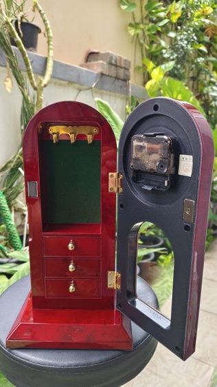 นาฬิกาตั้งโต๊ะวินเทจ ตู้เก็บเครื่องประดับ PORTE งานไม้เคลือบเงา เครื่อง SKP Japan คลาสสิก รูปที่ 4