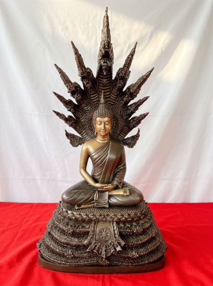 พระนาคปรก องค์ใหญ่ เจ้าคุณนร วัดเทพศิรินทร์ จ.นนทบุรี ปี2511 หน้าตัก9.9 นิ้ว เนื้อทองเหลือง