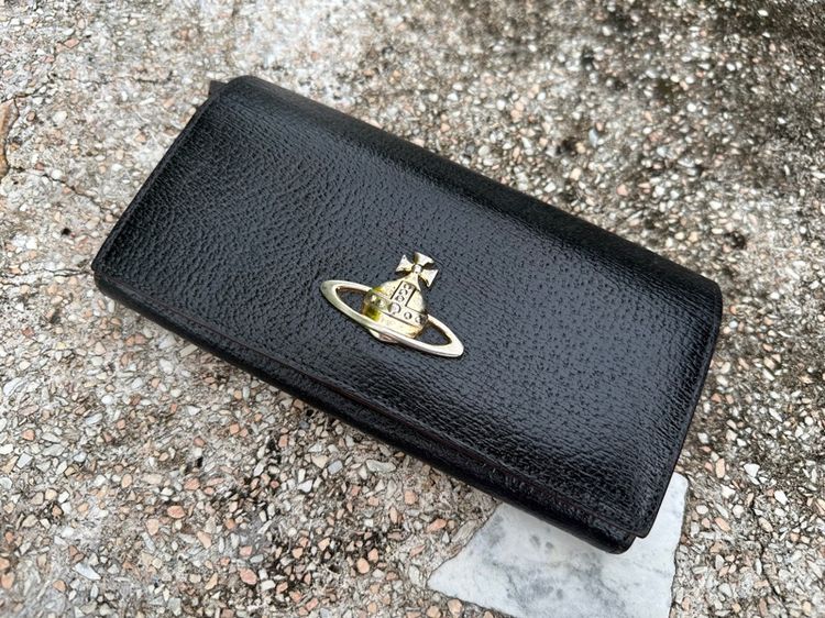 ดำ หนังแท้ กระเป๋าสตางค์  Vivienne Westwood.