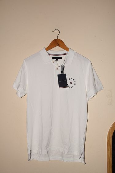 เสื้อโปโล EU 38 แขนสั้น Tommy Hilfiger สีขาว S ยังมีป้ายอยู่