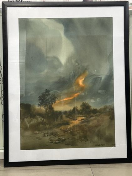 **ภาพวาด Helal Shah ศิลปินบังกลาเทศ | Original Signed Artwork | ขนาดกรอบ 90×70 ซม.**