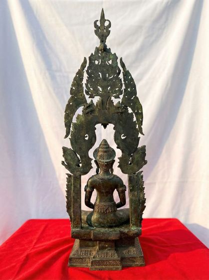 พระยอดขุนพล พระลพบุรี ในซุ้มเรือนแก้ว ศิลปะเขมรโบราณ เนื้อโลหะสัมฤทธิ์ สูง 36 นิ้ว รูปที่ 4