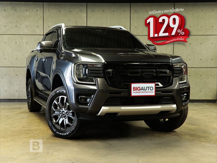 Ford Ranger 2023 2.0 Bi-Turbo Hi-Rider Wildtrak Pickup ดีเซล ไม่ติดแก๊ส เกียร์อัตโนมัติ เทา