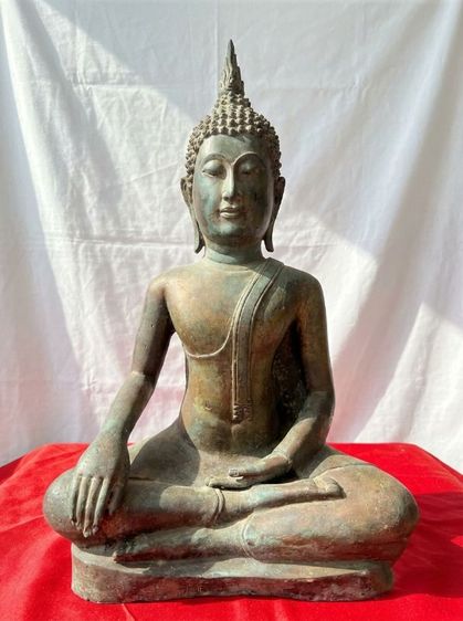 พระพุทธรูป ศิลปะสุโขทัย เนื้อโลหะทองสัมฤทธิ์ หน้าตัก12นิ้ว