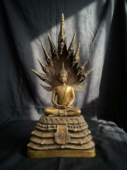 พระนาคปรก ท่านเจ้าคุณนรฯ วัดเทพศิรินทราวาส จ.กรุงเทพ ปี2511 เนื้อทองเหลือง แต่งพิเศษ