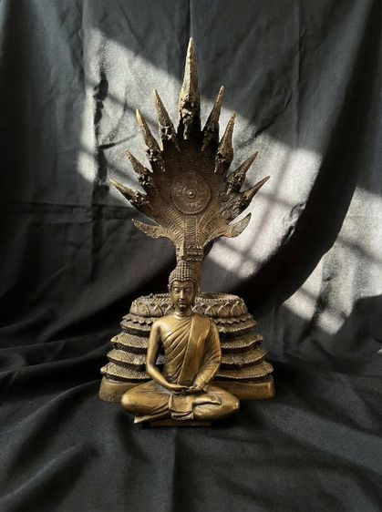 พระนาคปรก ท่านเจ้าคุณนรฯ วัดเทพศิรินทราวาส จ.กรุงเทพ ปี2511 เนื้อทองเหลือง แต่งพิเศษ รูปที่ 2