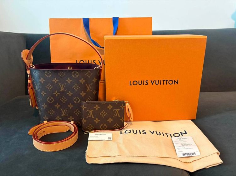 Louis Vuitton หนังแท้ หญิง น้ำตาล กรเป๋าLV All In BB Y25มือสองของเเท้