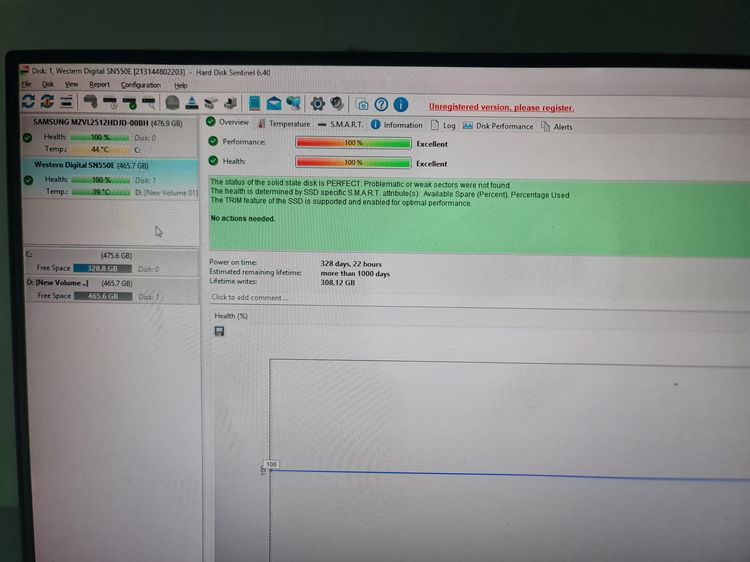 ส่งต่อ SSD 500GB พกพาสะดวก ภายนอกตรวจสุขภาพ 100 SanDisk Extreme Portable SSD 500GB