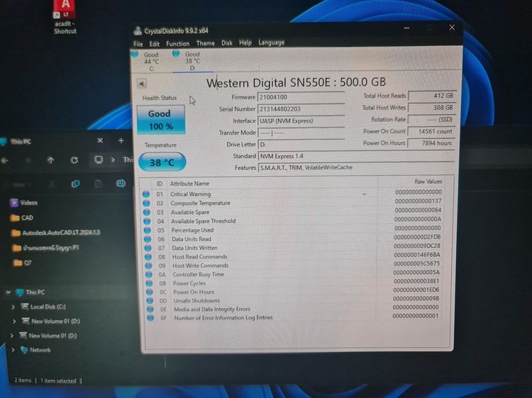 ส่งต่อ SSD 500GB พกพาสะดวก ภายนอกตรวจสุขภาพ 100 SanDisk Extreme Portable SSD 500GB รูปที่ 2