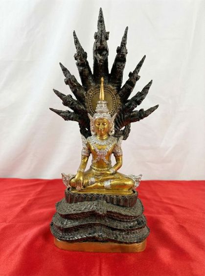 พระศรีอริยเมตไตรย์ ปางนาคปรก วัดนาคปรก กรุงเทพ ปี2515 หน้าตัก5นิ้ว เนื้อทองเหลือง 3 กษัตริย์
