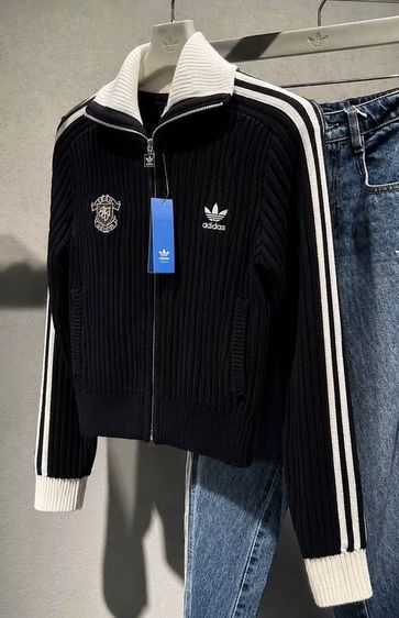 อื่นๆ ดำ แขนยาว เสื้อแจ็คเก็ต Adidas Originals Team Fullzip Sweater
