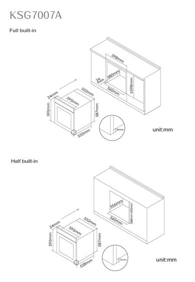FOTILE เตาอบฝัง รุ่น KSG7007A 70 ลิตร กระจกนิรภัย ภายในเซรามิก ทนความร้อน (สินค้าตัวโชว์) รูปที่ 6