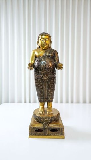 พระสังกัจจายน์ ปางประทานก้อนเงินก้อนทอง ขนาดบูชา วัดพนัญเชิง จ.อยุธยา เนื้อทองเหลือง