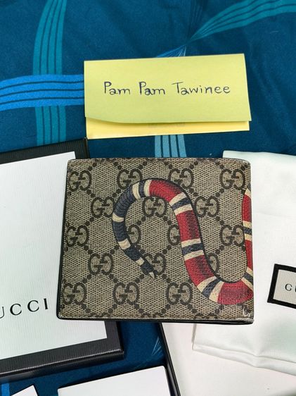 กระเป๋าสตางค์ GUCCI KINGSNAKE PRINT GG SUPREME WALLET รูปที่ 4