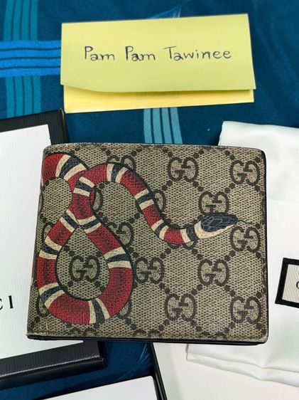 กระเป๋าสตางค์ GUCCI KINGSNAKE PRINT GG SUPREME WALLET รูปที่ 5