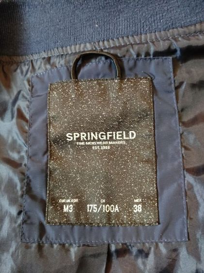 เสื้อแจ็คเก็ตบอมเบอร์ Springfield แท้ สีกรมท่า ลายเย็บตาราง (Quilted) สภาพสวย ไซส์ M รูปที่ 3