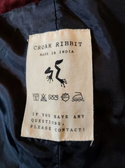 เสื้อแจ็คเก็ตมิลิตารี่ Croak Ribbit สีแดงไวน์/เลือดหมู ดีเทลลายเสือดาวสุดแซ่บ สภาพใหม่มาก รูปที่ 3
