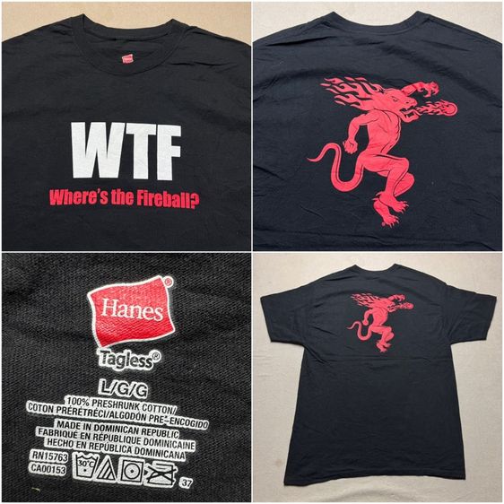 เสื้อยืด WTF Fireball Cinnamon Whisky Size L