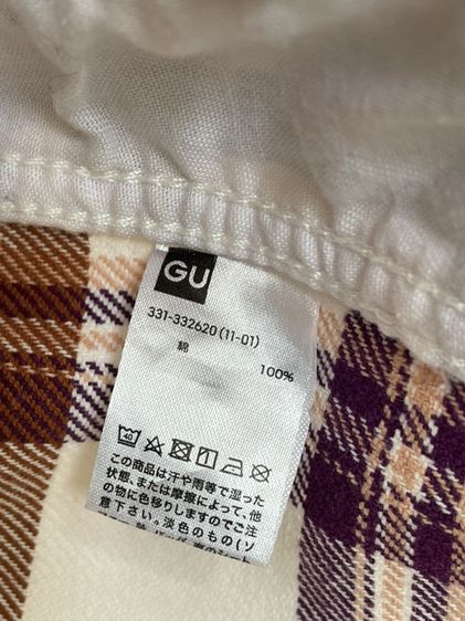 เสื้อเชิ้ตแจ็กเก็ต GU Oversized CPO Check Shirt Jacket (S อก-43) มือสอง รูปที่ 7