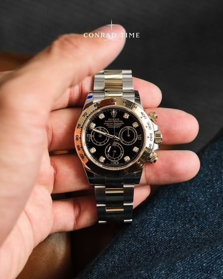 Rolex Daytona 116503 Black Diamond Dial Yellow Gold Two-Tone Oyster 2019 40mm. Fullset 