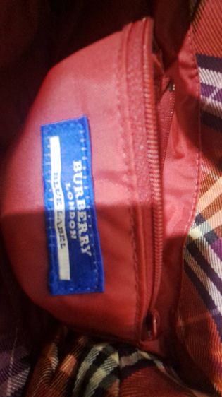  Burberry London Blue Label กระเป๋าลายเช็กสีแดง สภาพนางฟ้า รูปที่ 11