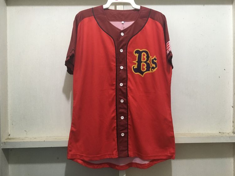 เสื้อเจอร์ซีย์ เสื้อเบสบอล Bs  สีแดง