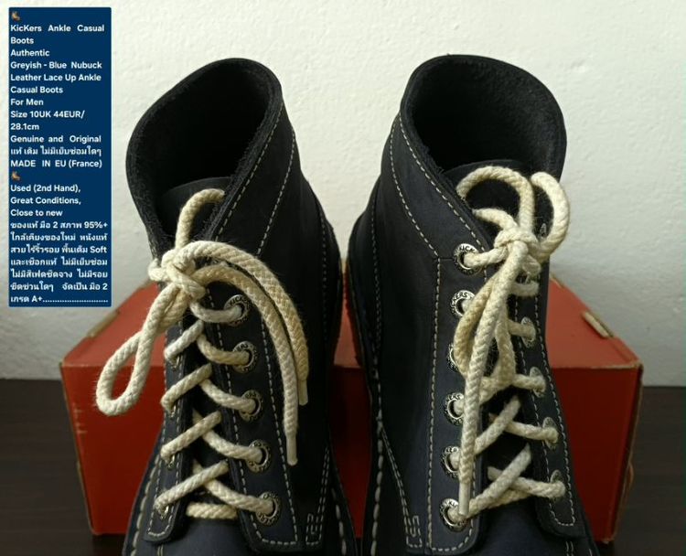KicKers Ankle Casual Boots, Men's 10UK 44EU/28.1cm Original ของแท้ มือ2 สภาพใกล้เคียงของใหม่, รองเท้า Kickers หนังแท้ พื้นเต็ม ไม่มีตำหนิใดๆ รูปที่ 8