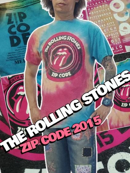 เสื้อทีเชิ้ต M แดง แขนสั้น เสื้อทัวร์ หินกลิ้ง.ปี 2015