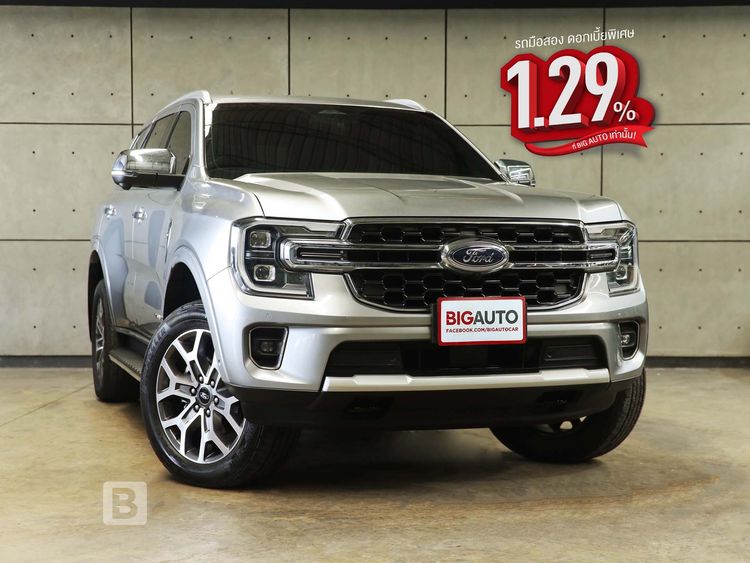Ford Everest 2023 2.0 Bi-Turbo Titanium+ 4WD Utility-car ดีเซล ไม่ติดแก๊ส เกียร์อัตโนมัติ บรอนซ์เงิน