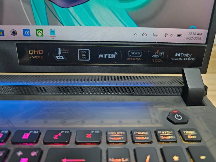ROG StrixScar 17 i9-12900H Ram32 ddr5 RTX 3060 17.3" 2.5K+ IPS 240Hz สภาพสวย เหมือนใหม่ รูปที่ 3