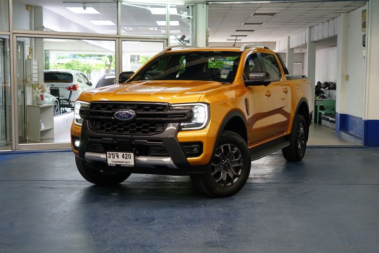 Ford Ranger 2022 2.0 Hi-Rider Wildtrak Pickup ดีเซล ไม่ติดแก๊ส เกียร์อัตโนมัติ เหลือง