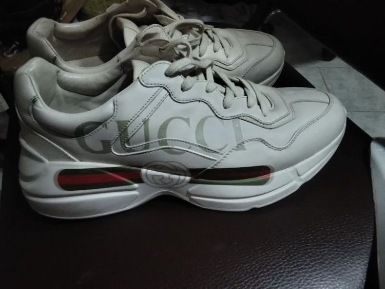 ขายรองเท้า มือ2 GUCCI ผู้ชาย รุ่น Men's Rhyton Gucci Logo Leather Sneaker