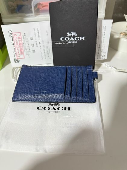 Coach กระเป๋าสตางค์สีน้ำเงินเข้ม ของแท้ รูปที่ 7