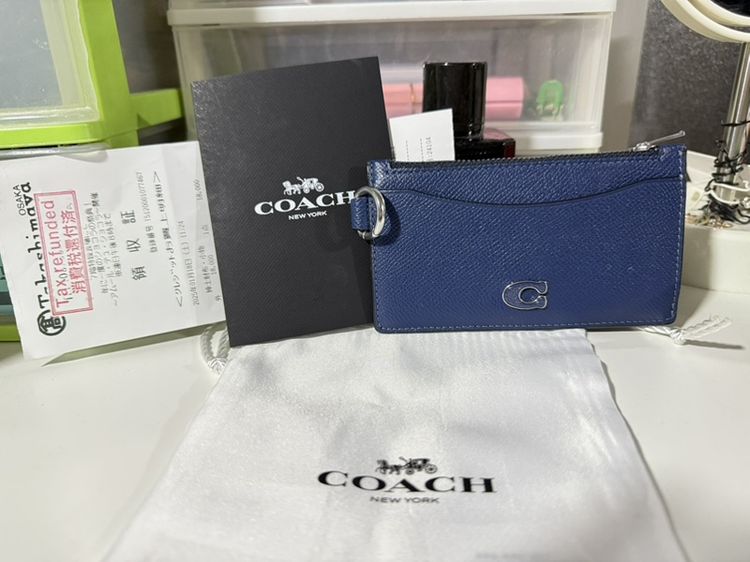 Coach กระเป๋าสตางค์สีน้ำเงินเข้ม ของแท้
