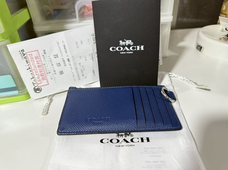 Coach กระเป๋าสตางค์สีน้ำเงินเข้ม ของแท้ รูปที่ 4