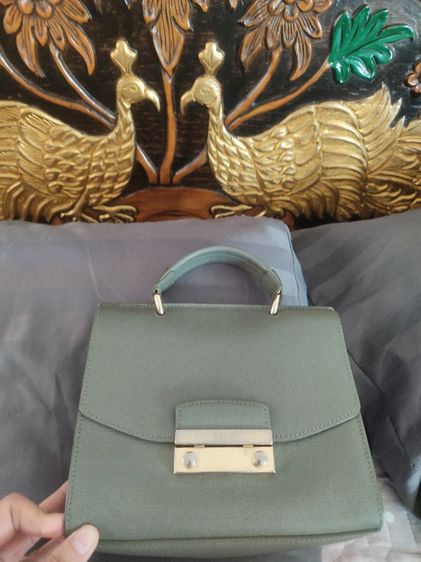 Furla หนังแท้ หญิง เขียว กระเป๋าสะพายงานคู่ญี่ปุ่น เกาหลี แท้