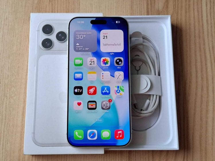 iphone17promax สีขาว 256 สวยมาก อุปกรณ์ครบ มีกล่อง ประกันเหลือเยอะ อายุใช้งาน 4 เดือนกว่าๆ